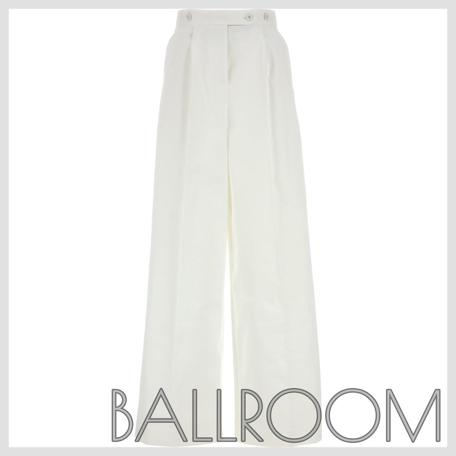 パンツ GIVENCHY WHITE POPLIN WIDE-LEG PANT