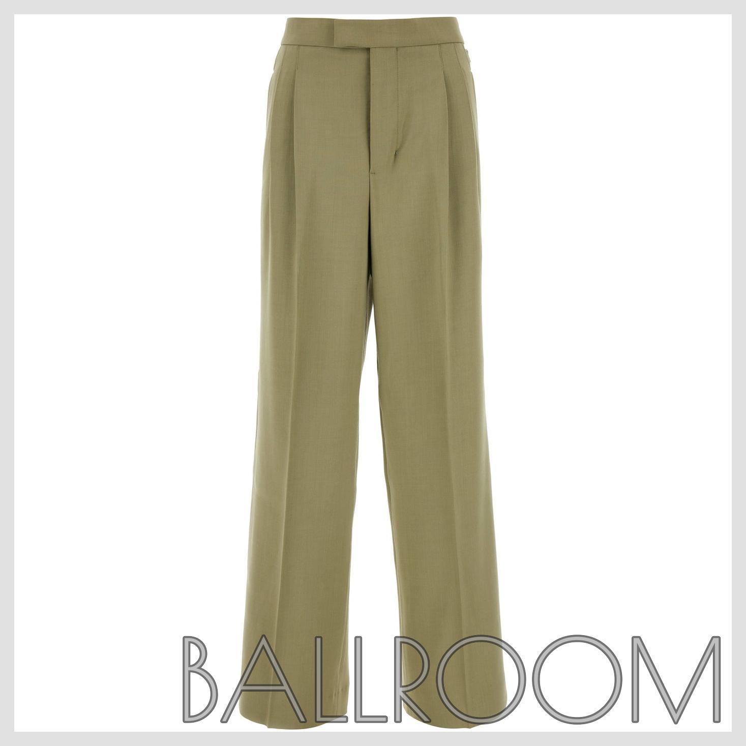 パンツ AMI PARIS SAGE GREEN VISCOSE BLEND PANT