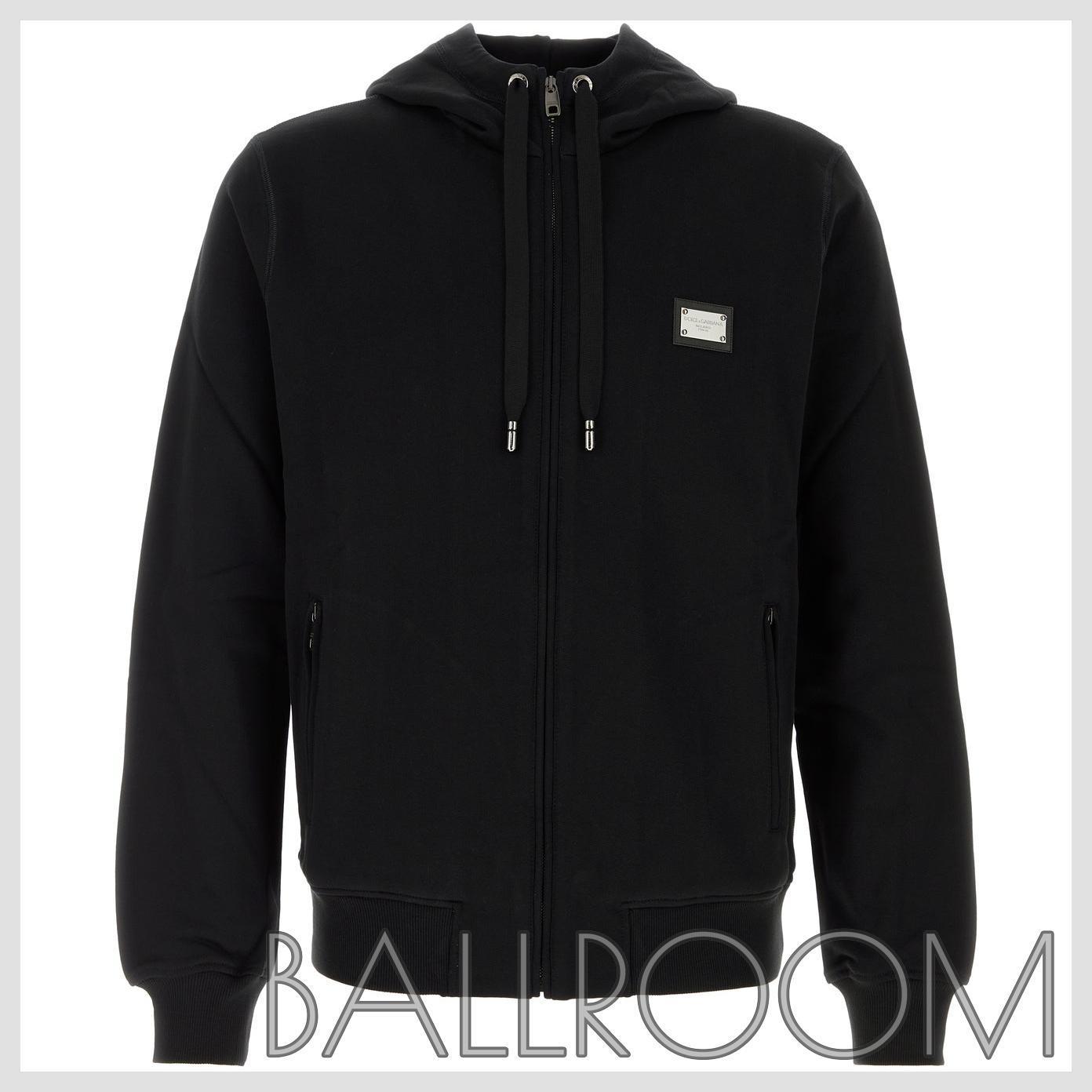 スウェット・トレーナー DOLCE & GABBANA BLACK COTTON SWEATSHIRT