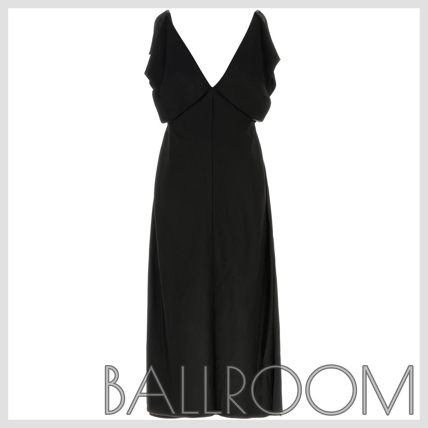 ワンピース JIL SANDER BLACK SATIN DRESS
