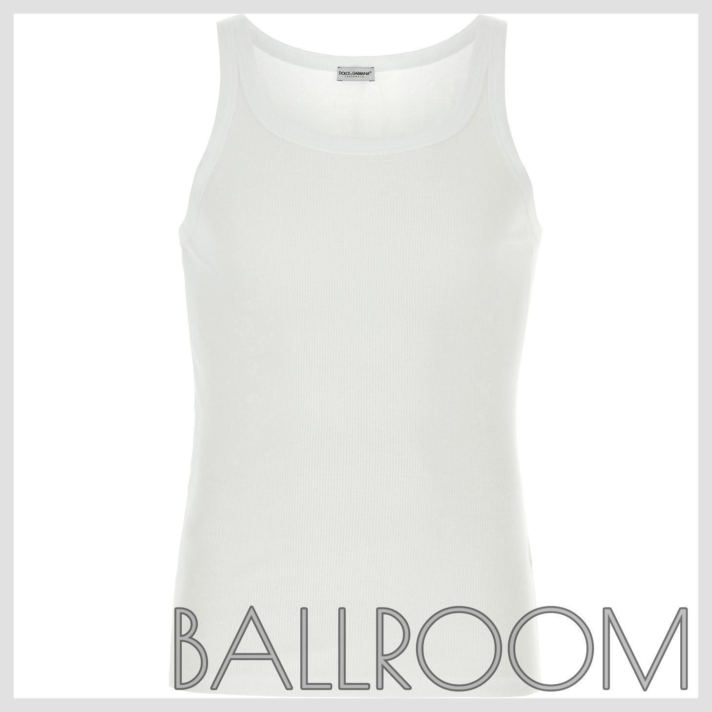 Tシャツ・カットソー DOLCE & GABBANA WHITE COTTON MARCELLO TANK TOP