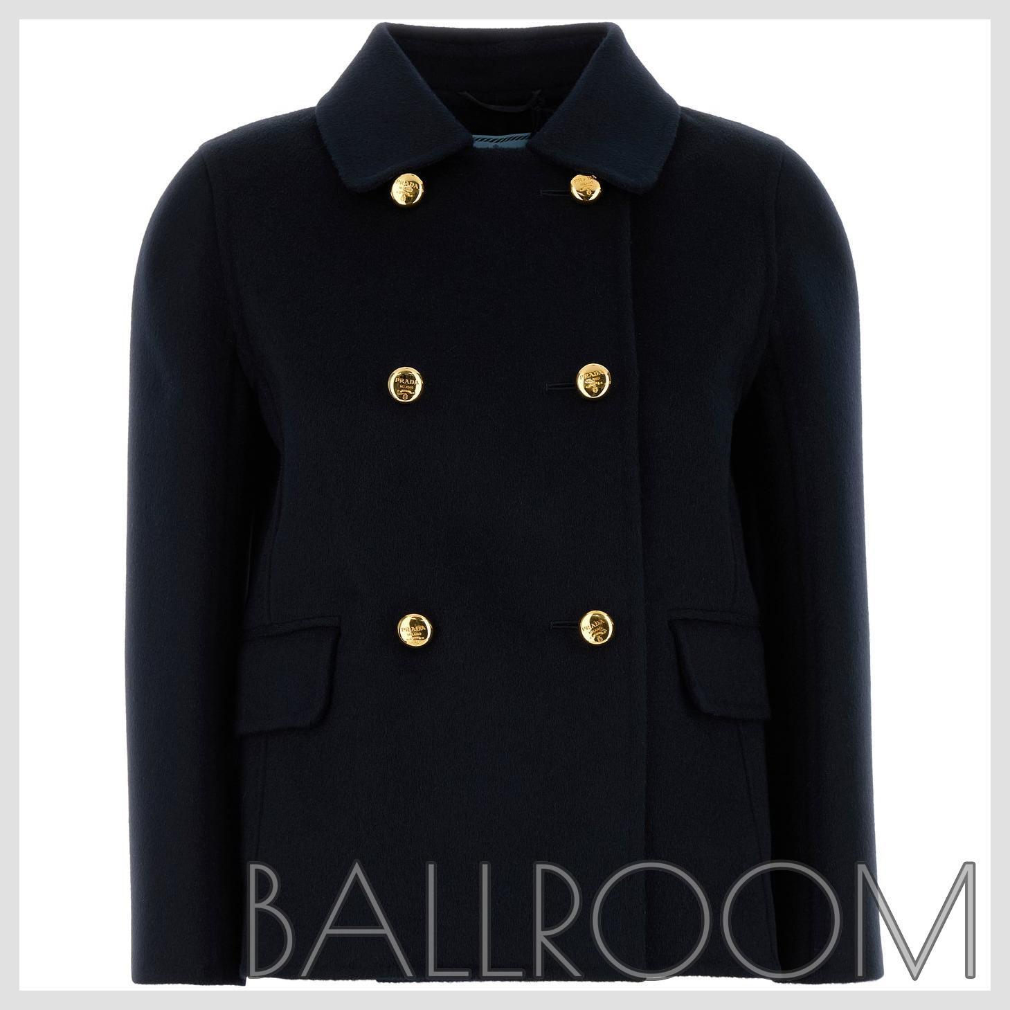 コート PRADA MIDNIGHT BLUE WOOL BLEND COAT