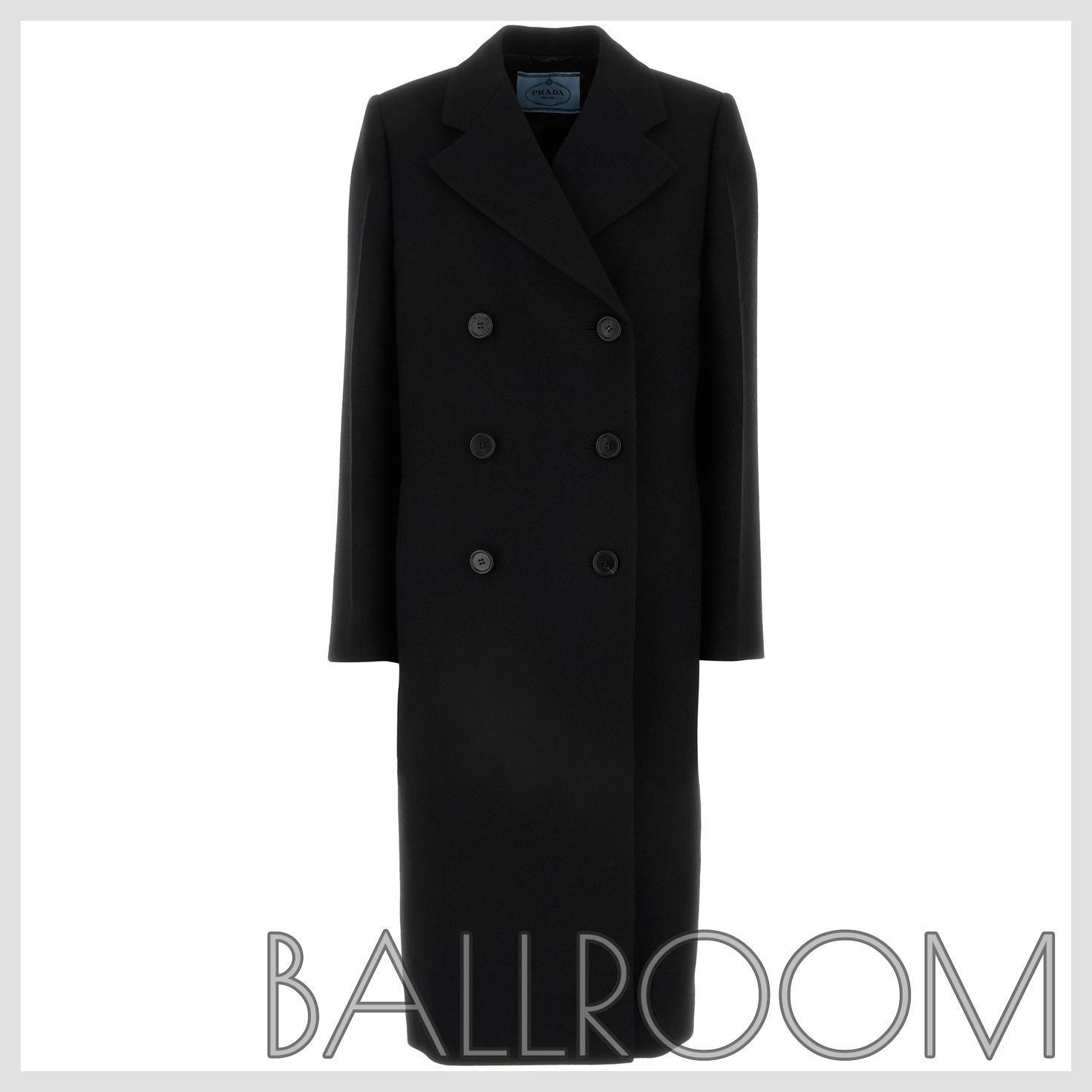 コート PRADA BLACK WOOL COAT