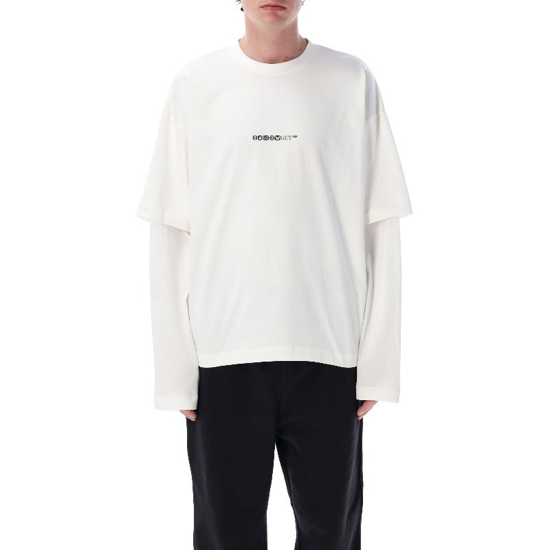 Tシャツ・カットソー OAMC PEACEMAKER PAINTED L/S TEE (PCM1OT05NJE003002 WHT)