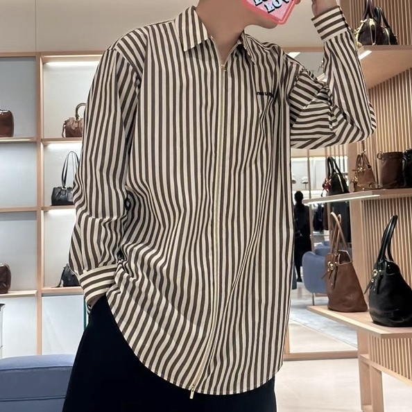 【Miu MIu】ミュウミュウ オーバーサイズ ストライプ シャツ