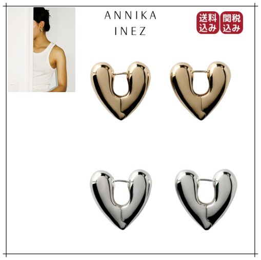 (US発）Annika Inez ハートフープ スターリング シルバー
