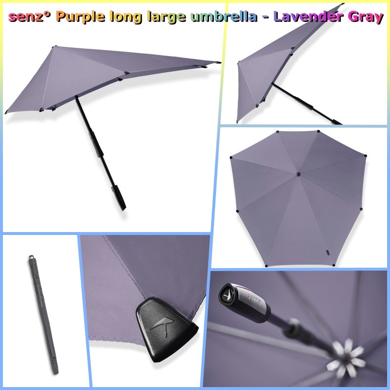 ★senz★強風対応★防水傘★Lavender Gray Long Large Umbrella