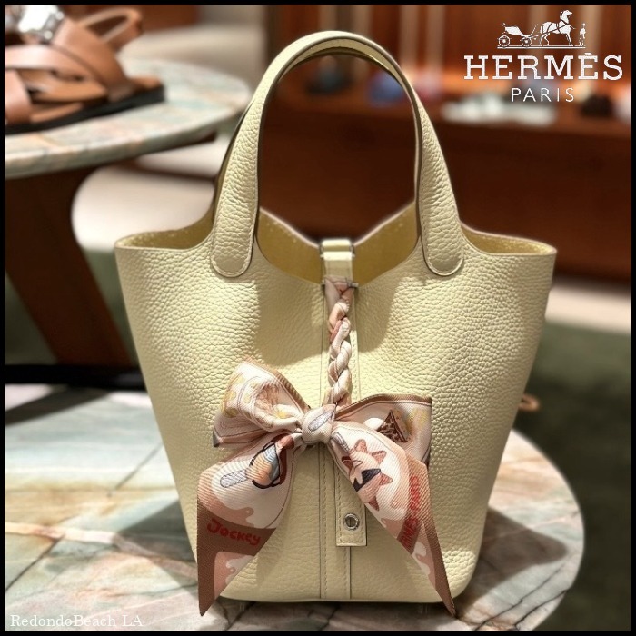 【爽やか上品イエロー】HERMES★ピコタンロック18PMハンドバック