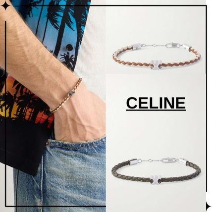 ◆CELINE HOMME◆ビーチ シルバートーン＆コード ブレスレット トリオンフ ビーチ ブレスレット / アクリル＆ロジウム