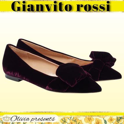 【完売必至】Gianvito Rossi jaipur ベルベット バレエフラット ベルベット Gianvito Rossi(ジャンヴィト ロッシ) フラット