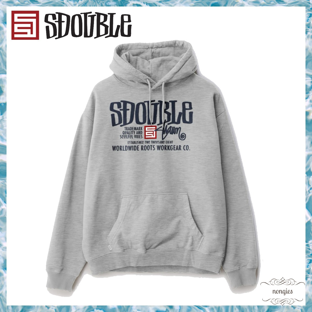 AUS発★S-DOUBLE★Workgear ロゴ ジップ フーディ Stussy