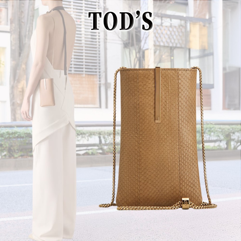 【上質なエレガンス】TOD'S ショルダー スマホケース レプタイル