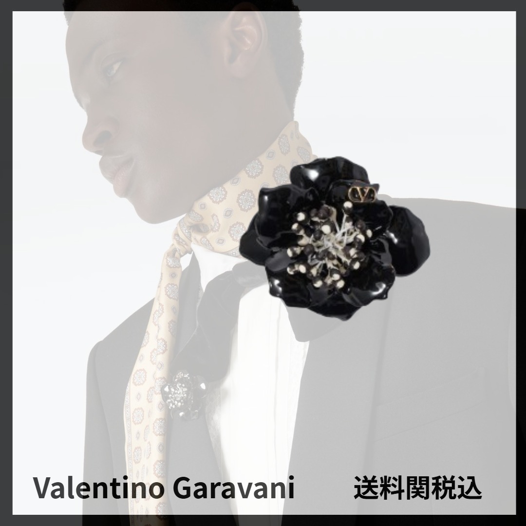 送料関税込★Valentino Garavani★フルール・ルミヌーズブローチ