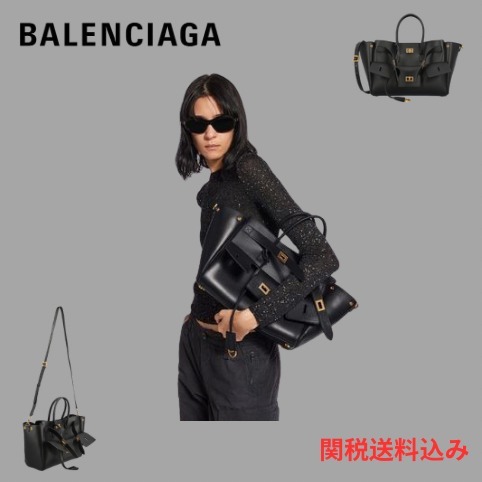 【BALENCIAGA】25SS レザー キャリーオールバッグ/関税送料込み