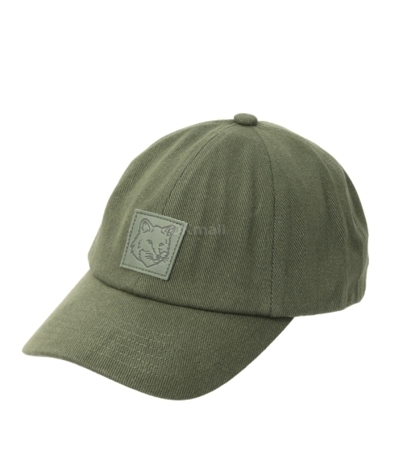 MAISON KITSUNE｜ (BOLD FOX HEAD LEATHER PATCH 6P CAP (OM