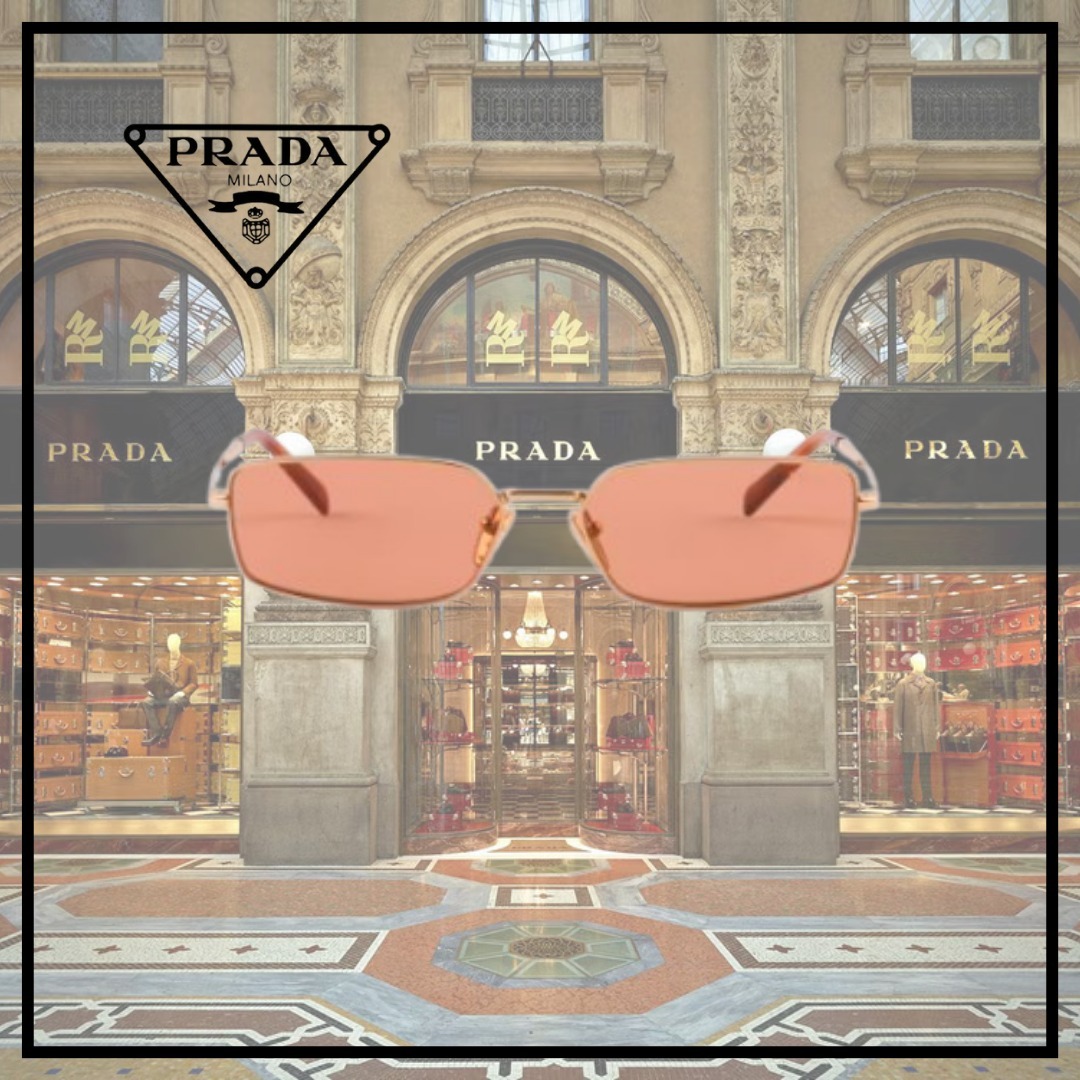 【PRADA】プラダ ロゴ サングラス★テラコッタ ゴールド