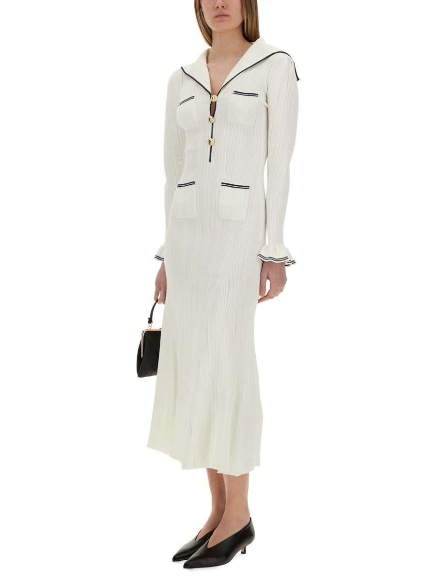 【送料&関税込】self-portrait White Viscose Blend Dress