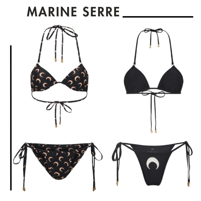 MARINE SERRE●ムーンモチーフ トライアングル水着 ビキニセット