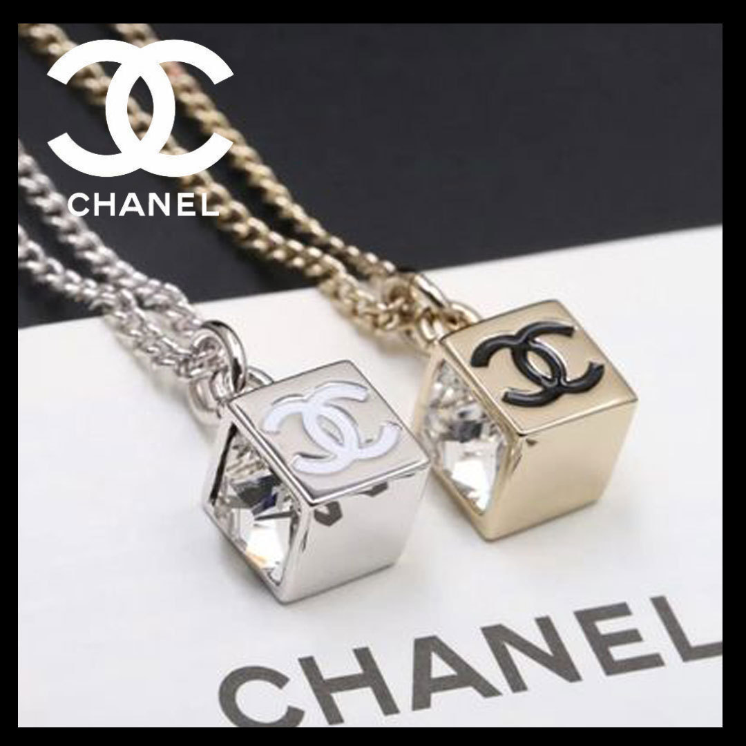 【キューブ型がお洒落＊】CHANEL ネックレス ゴールド/シルバー