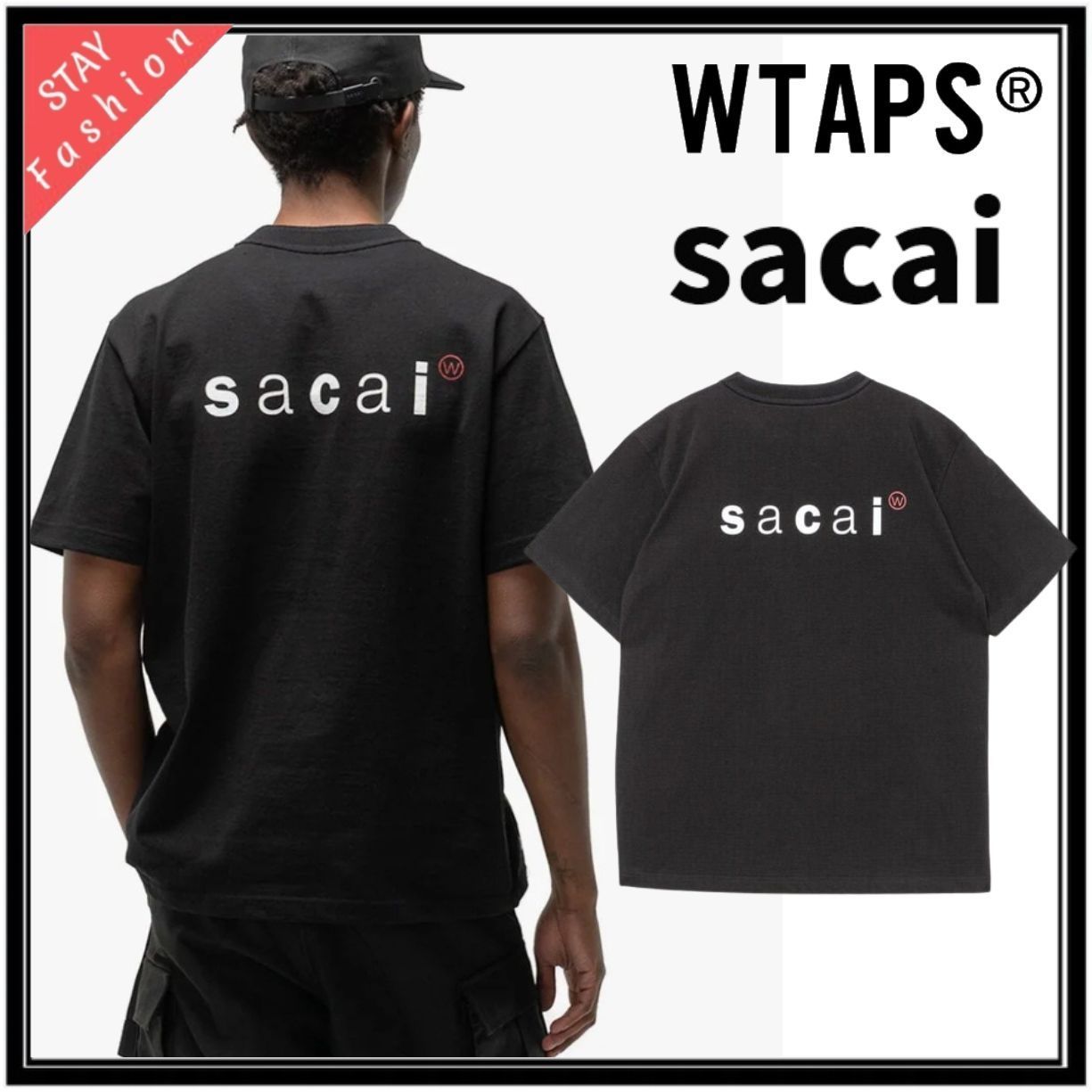 ★クールでシンプル激レアコラボ!WTAPSxsacai Print Tシャツ
