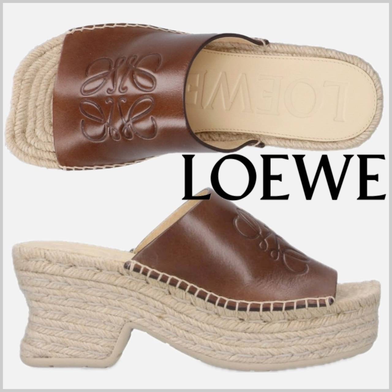 【SALE】LOEWE ペタル エスパドリーユ プラットフォームスライド