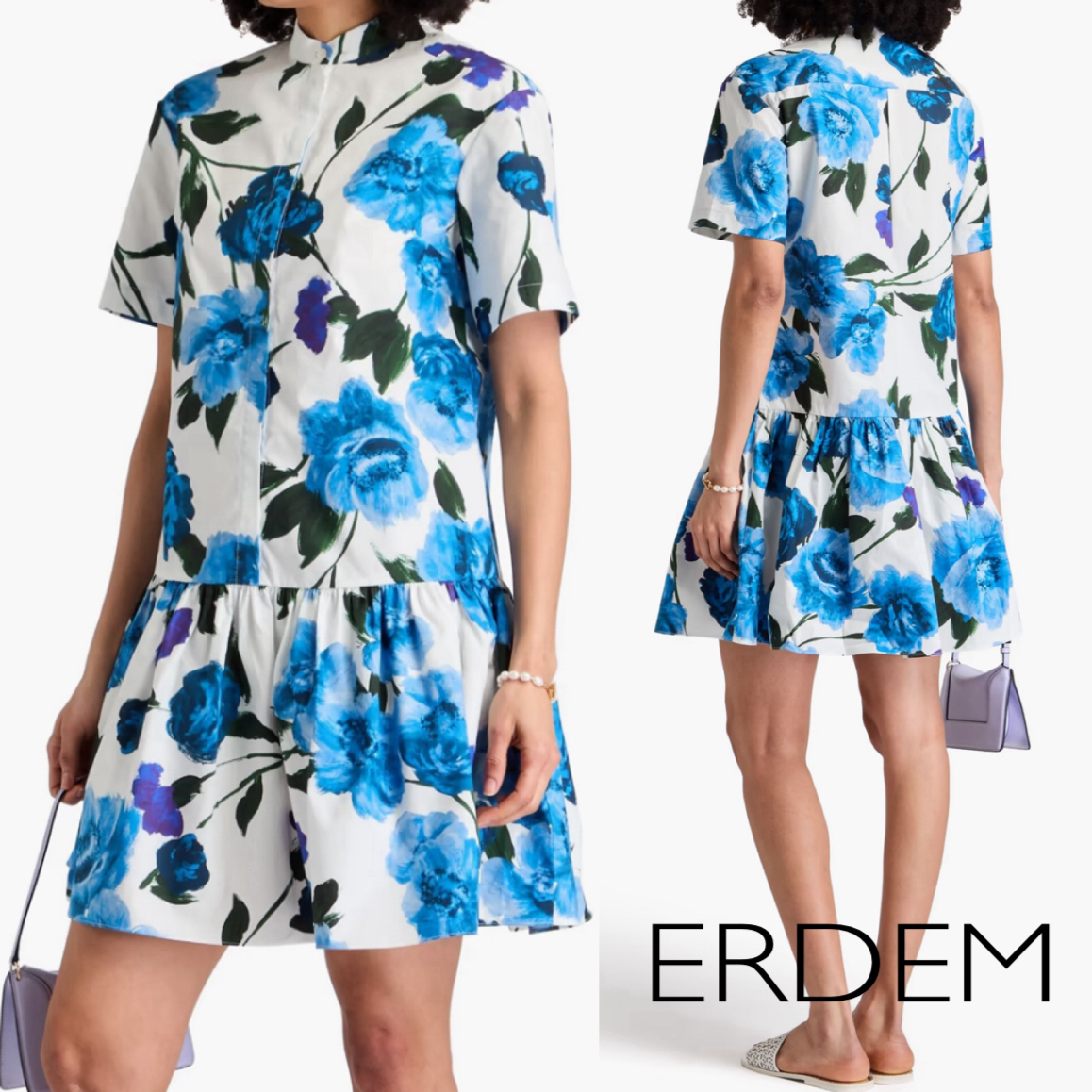 花柄★ティアード★コットン★シャツワンピース★ ERDEM