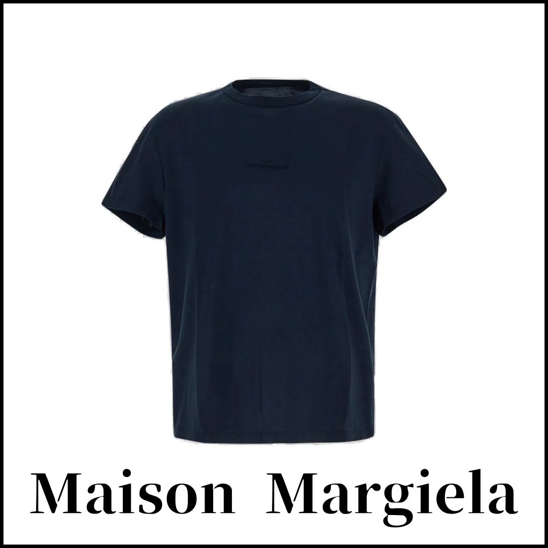 【Maison Margiela】ロゴ刺繍クルーネックTシャツ ブラック