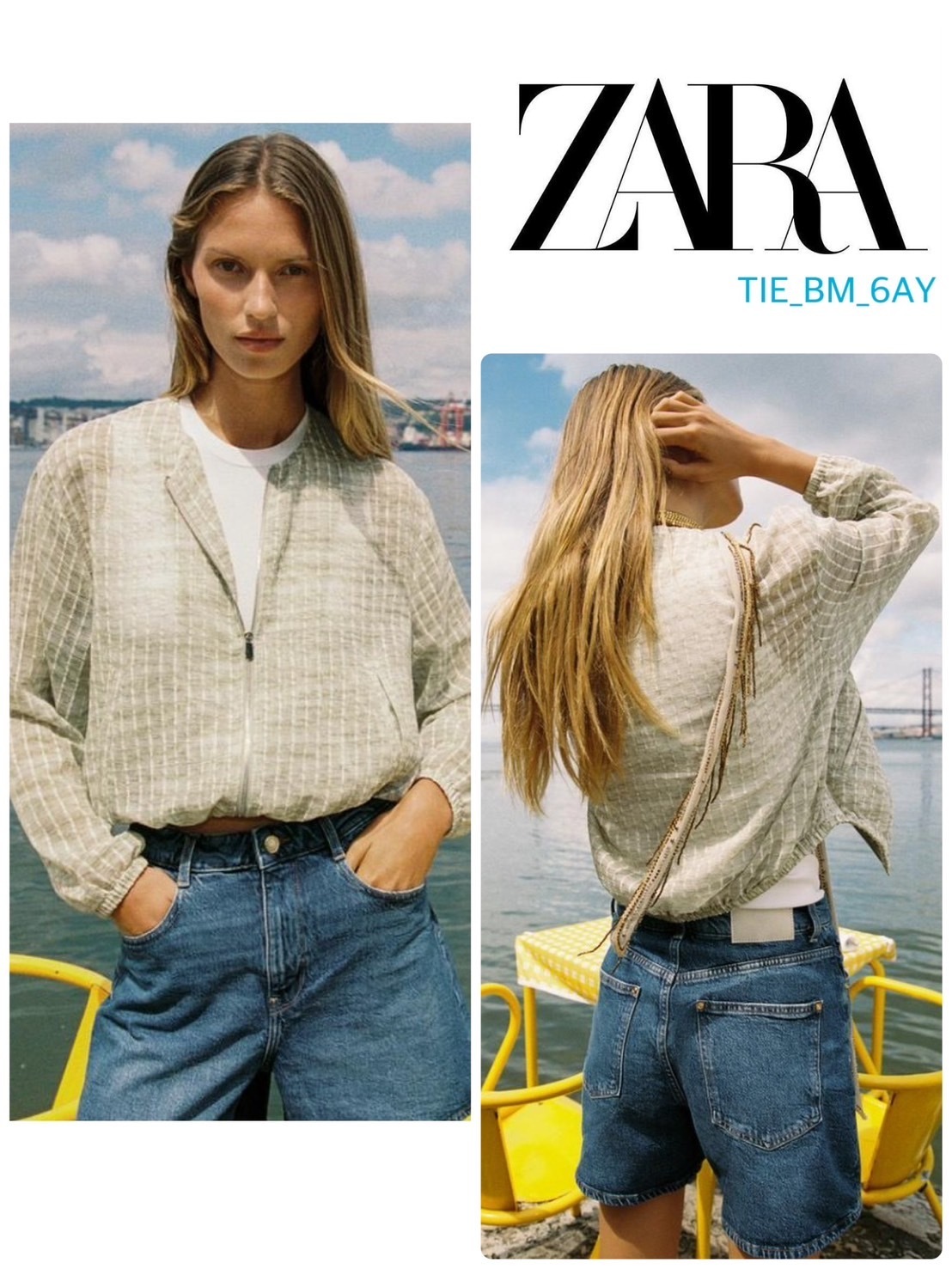 スペイン発送 ZARA フルイドオーガンザジャケット カジュアル