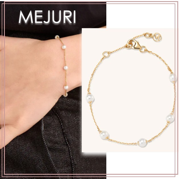 MEJURI☆ミニ 淡水パール サテライト チェーン ブレスレット
