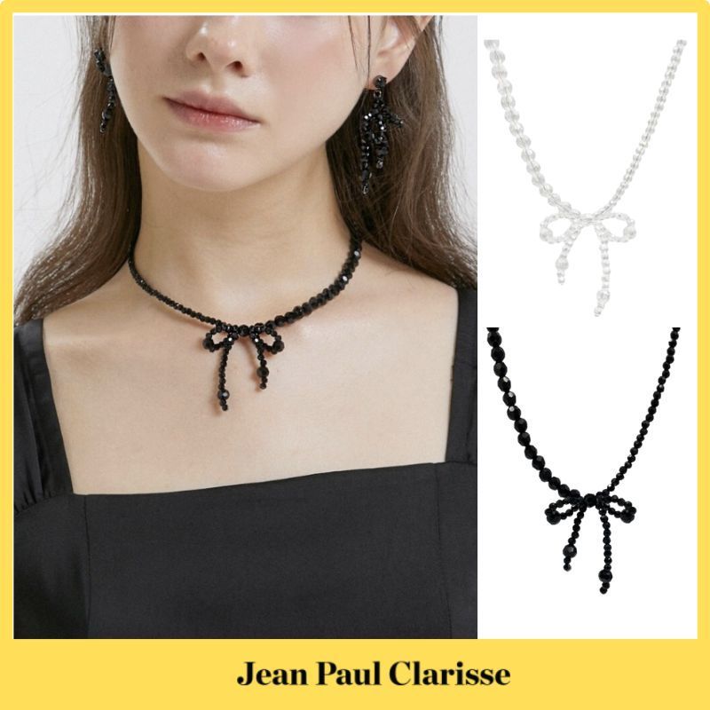 ★Jean Paul Clarisse★ ビーズリボン ネックレス 2色