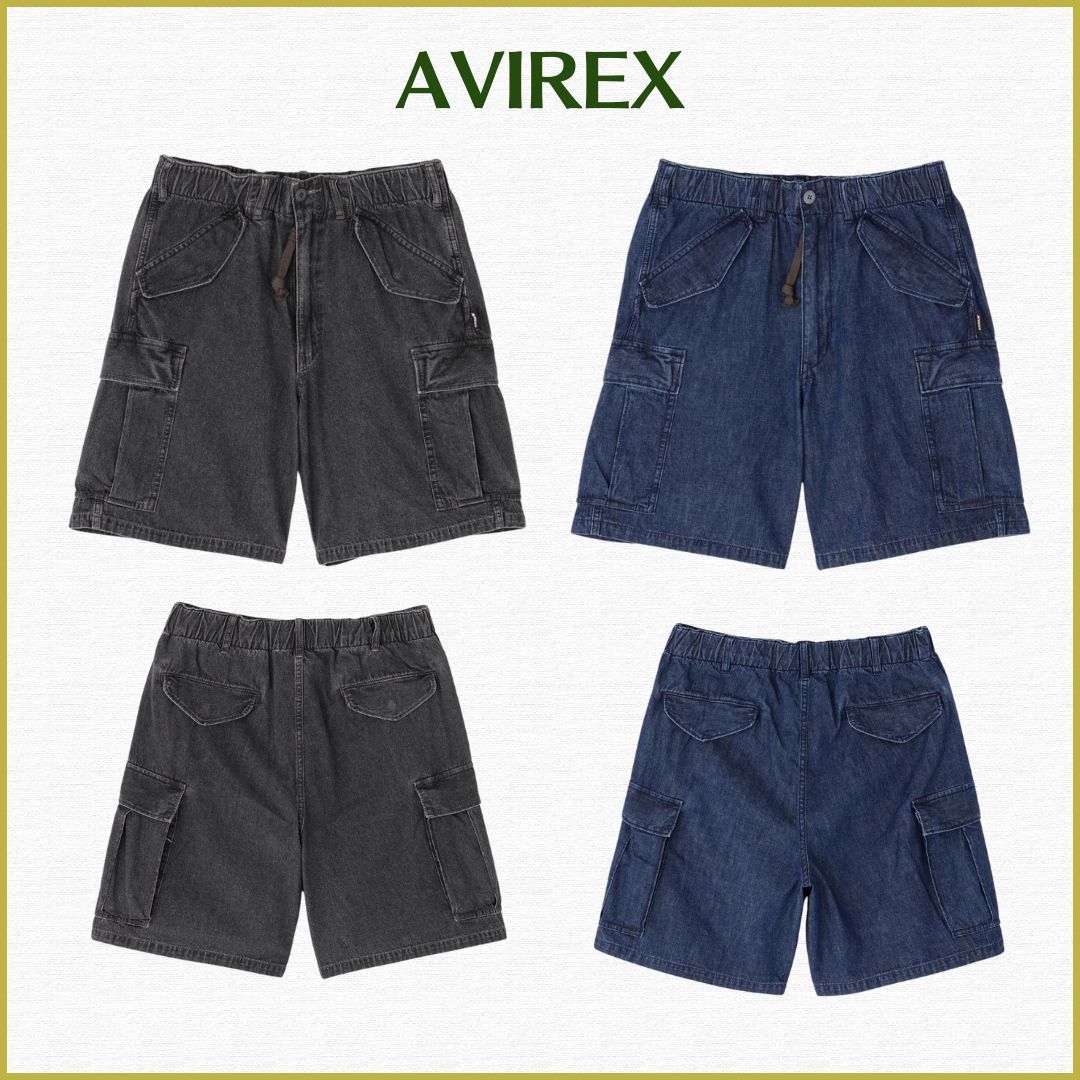 国内発送【AVIREX】デニム イージーカーゴショーツ