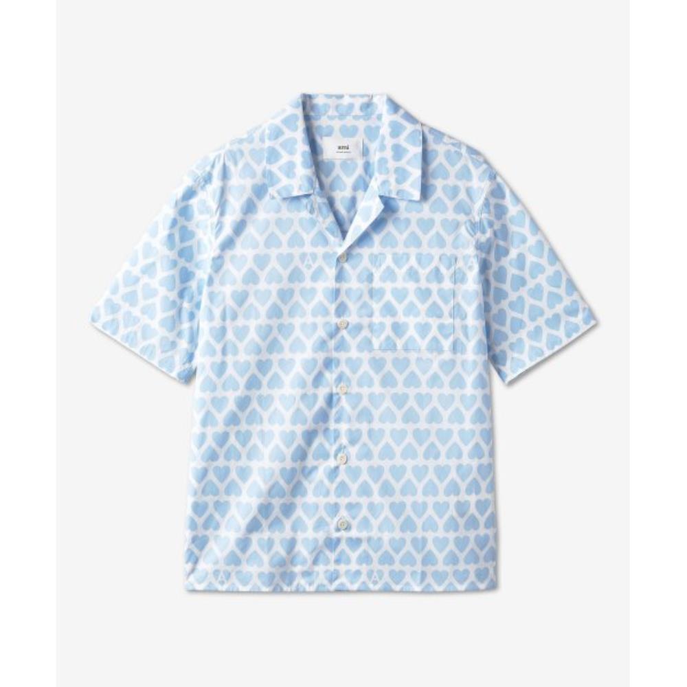 ★★AMI PARIS★★ Cotton Men's Shirt Sky Blue HSH203C0002947