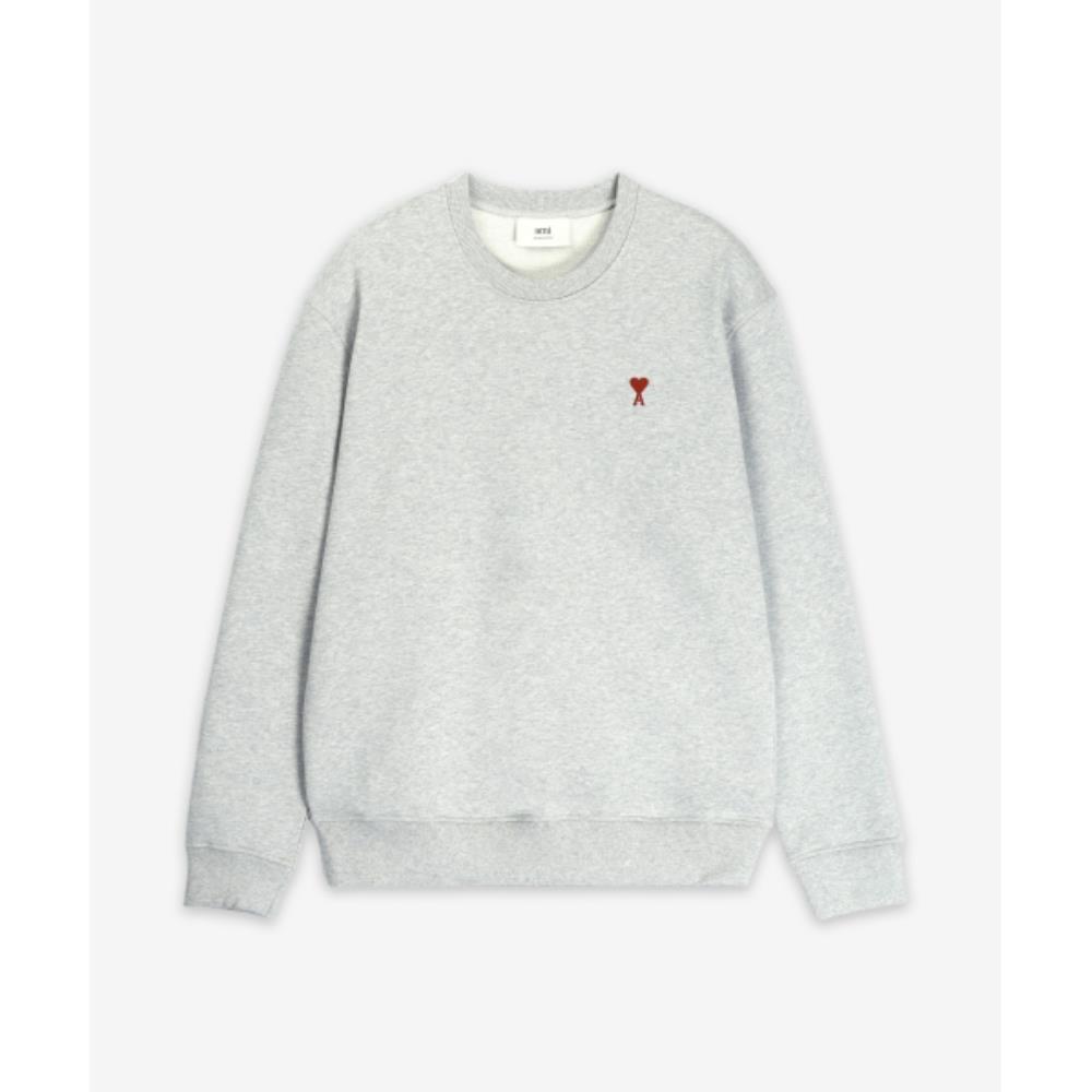 ★★AMI PARIS★★ Red Heart Logo Man to Man Header Gray BFUS