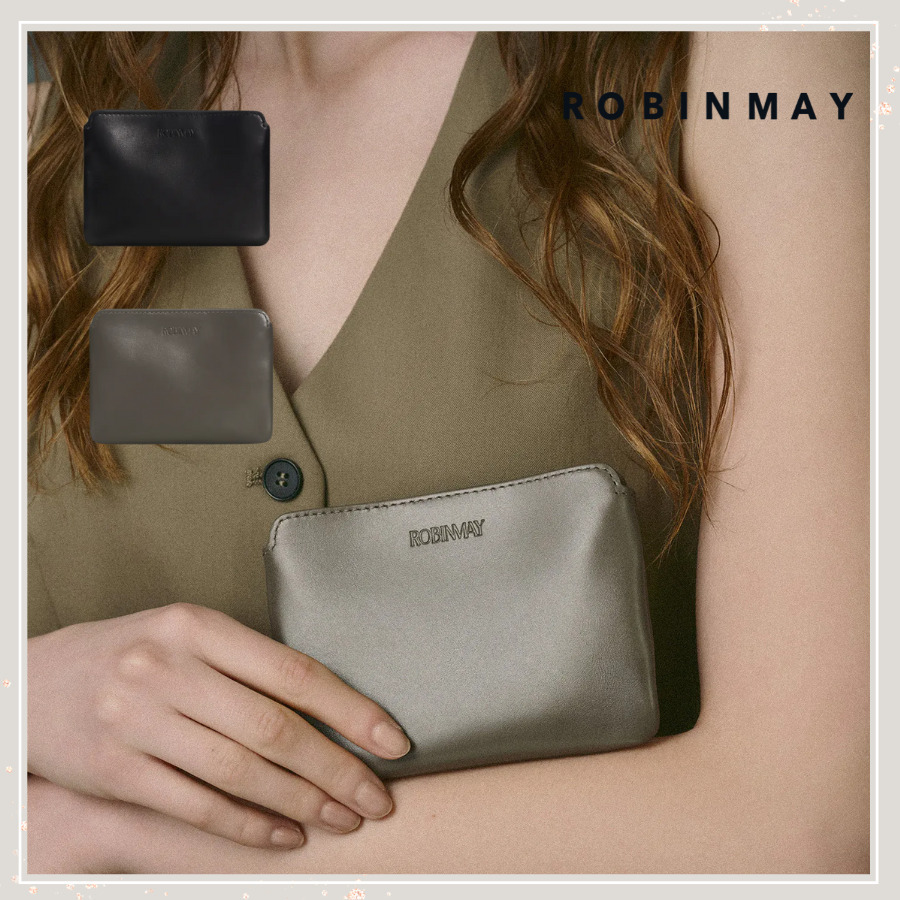 追跡有★ROBINMAY 本革 シンプル クリップ スリム財布