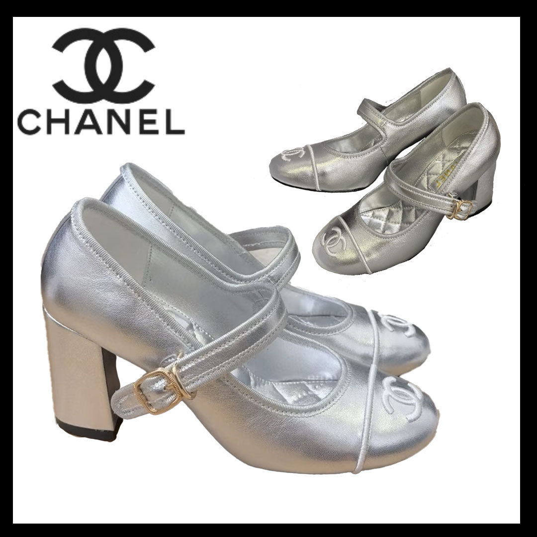 【エレガント＊足元をお洒落に】CHANEL パンプス シルバー