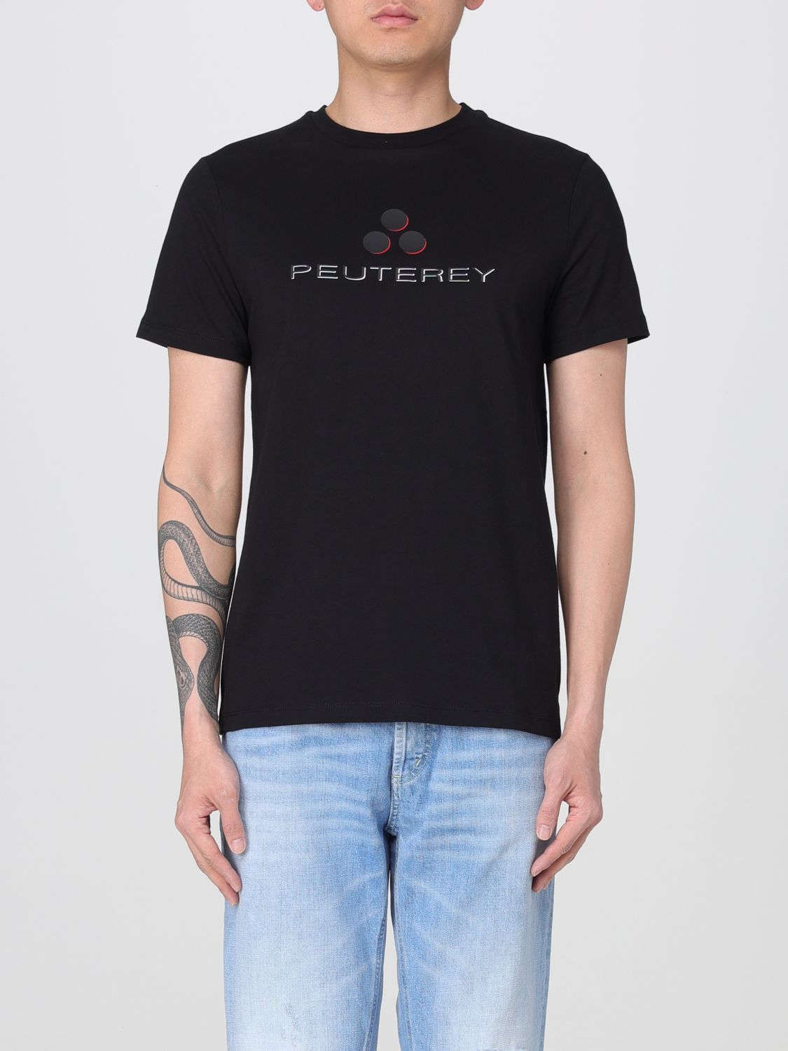 Tシャツ・カットソー PEUTEREY Men T-shirt Black PEU547599011969 NER