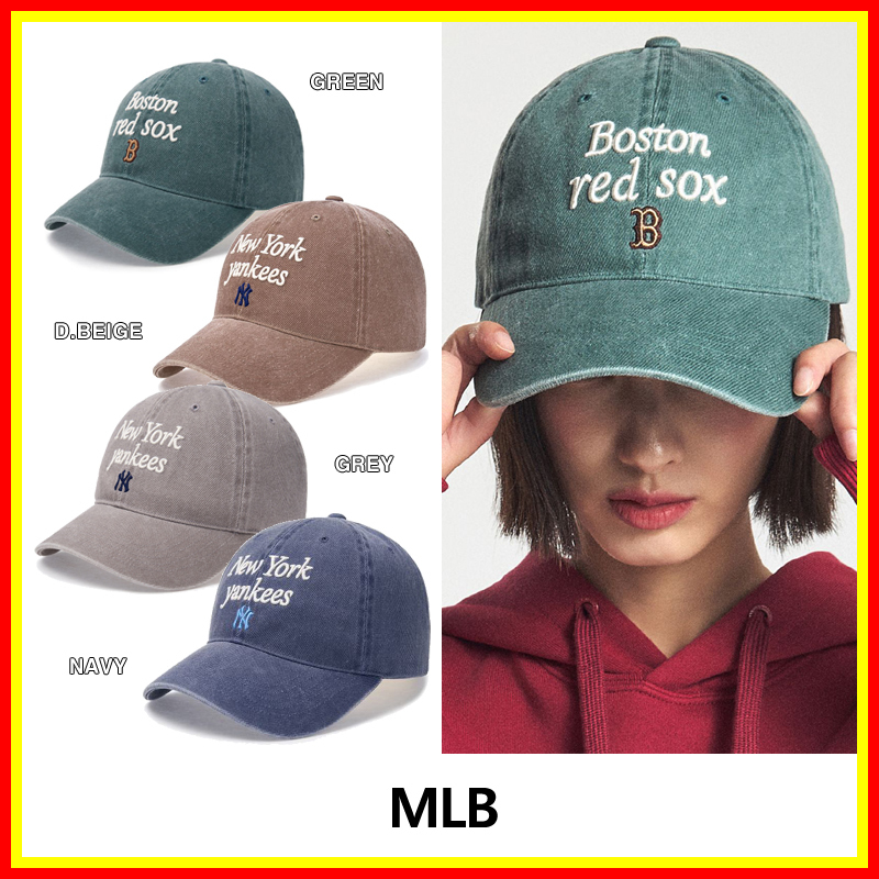 [MLB] Varsity Lettering Washing Unstructured Ball Cap/追跡付