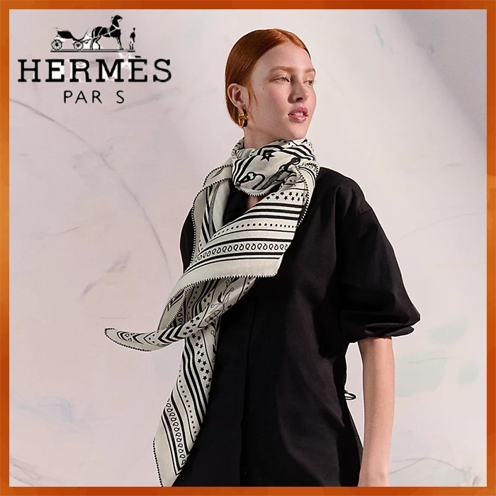 【贅沢なカシミヤ＆シルク♪】HERMES バンダナ 140 カシシル