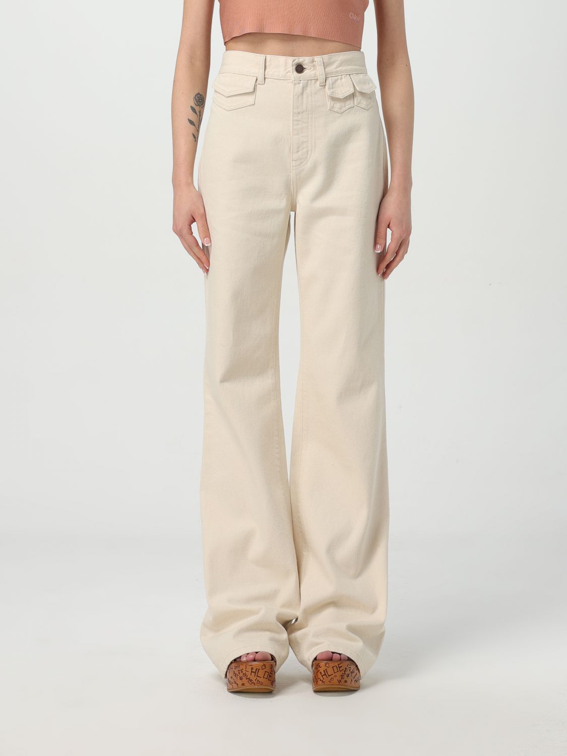 デニム・ジーパン CHLOE Woman Jeans White CH25UDP03251 112