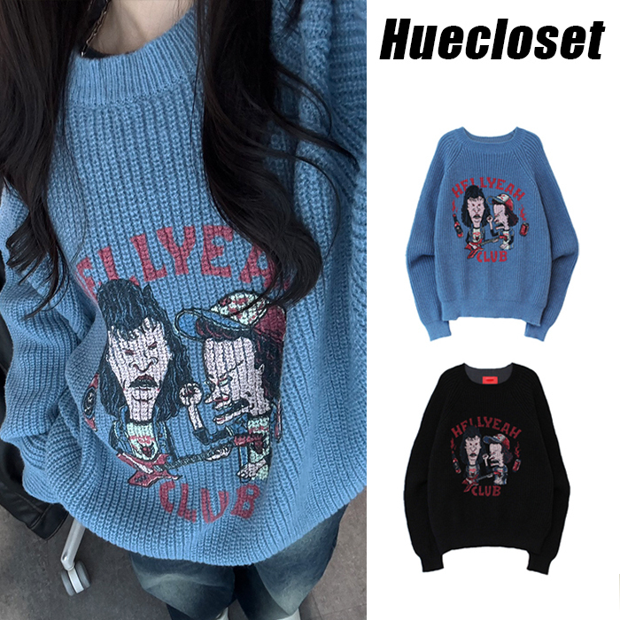 ニット・セーター HUECLOSET Printing B Knit 25KERO330