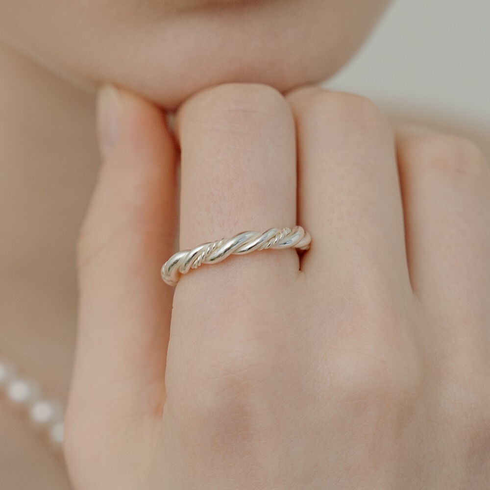 ★TOU★ [Silver925] WE005 Silver twist rope ring