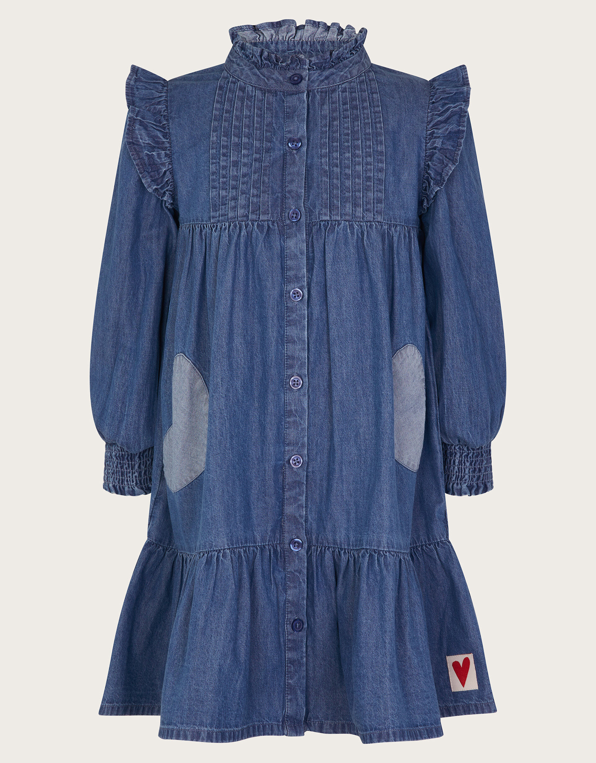 日本未入荷♪Monsoon*ハートデザインデニムワンピース*3-12才