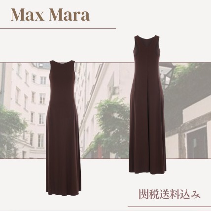 【Max Mara】 Pompei Long Dress In Stretch Viscos ブラウン