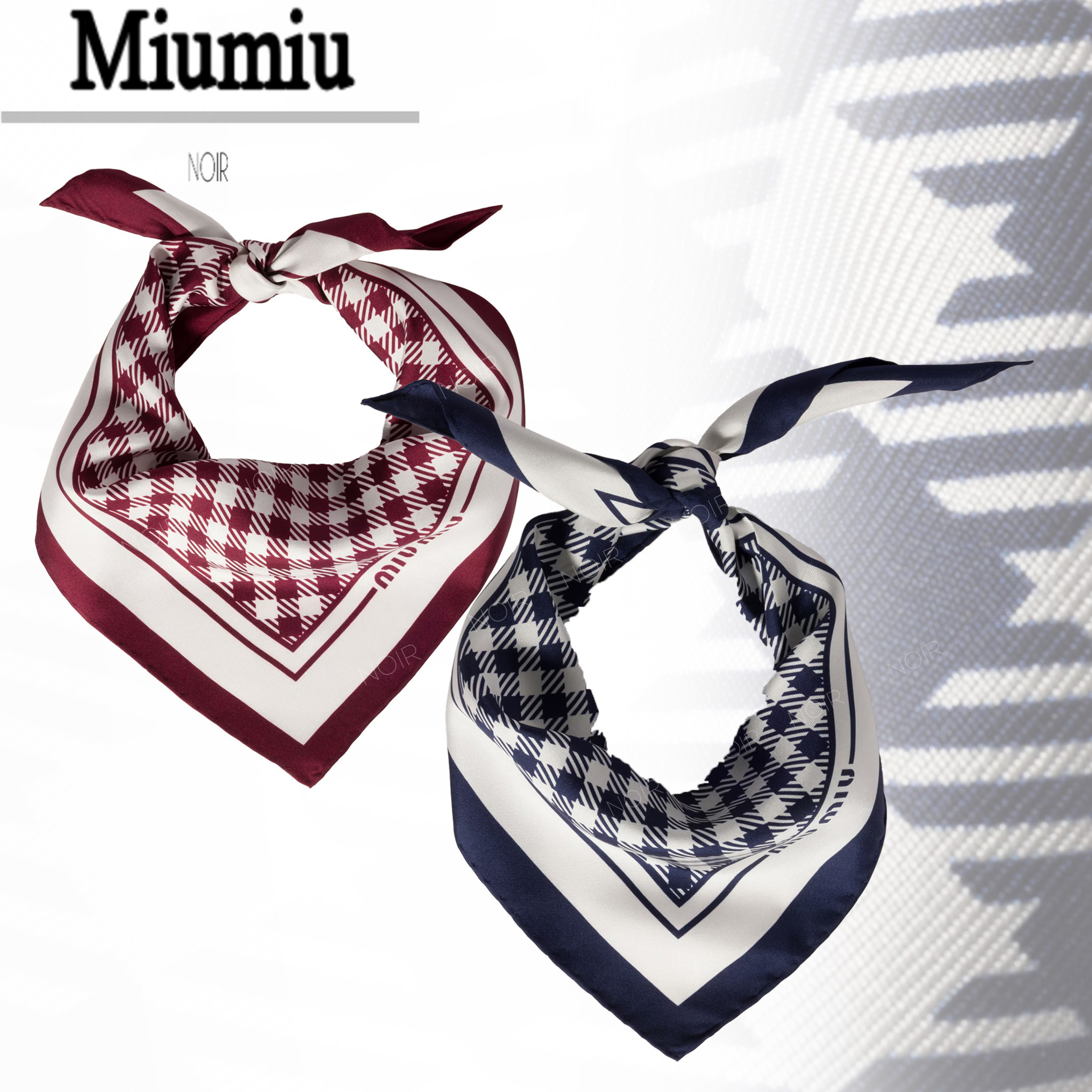国内即発【miu miu】プリントシルクツイル スカーフ