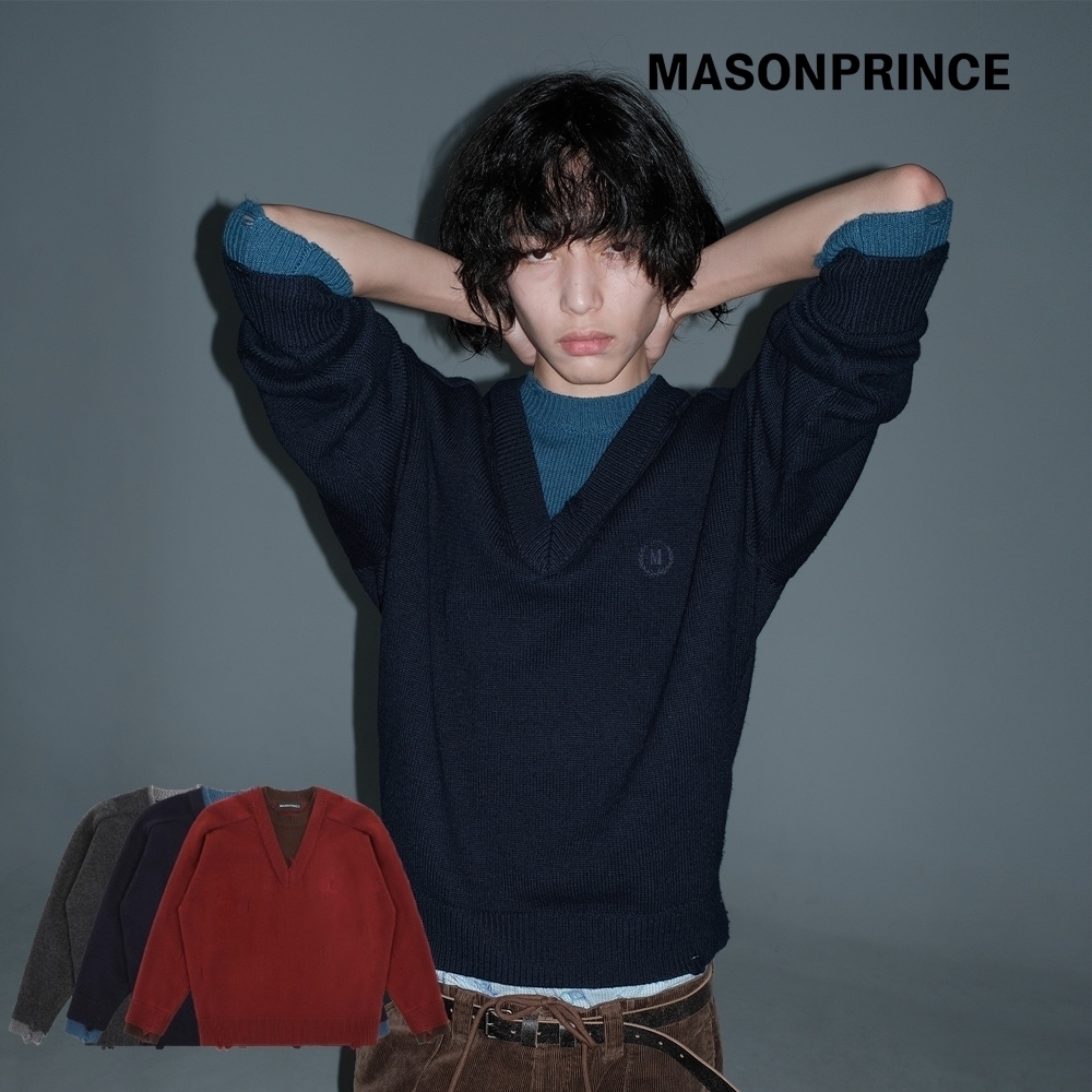 MASONPRINCE■重ね着風 ウール セーター 3色 CL0124