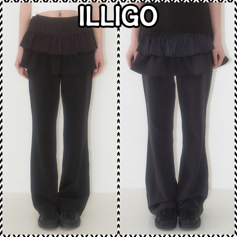 送料・関税込 ●ILLIGO●25SS RUFFLE COLOR SKIRT PANTS