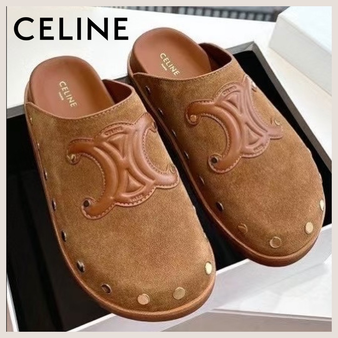 CELINE ピテア クロッグ イン スエード サンダル 直営店