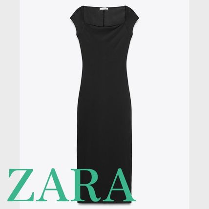 ☆ドイツ発*ZARA*新作*スクエアネックワンピ/BLACK☆ ZARA ザラ☆スクエアネックワンピース ブラック - メルカリ
