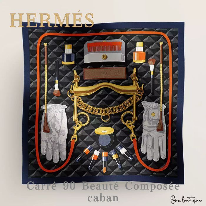 【大人な色合い】HERMES ボーテ コンポーゼ スカーフ 90