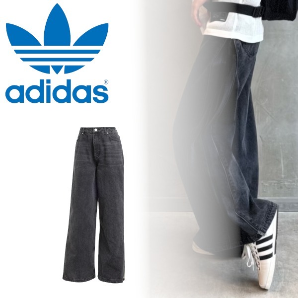 【adidas】 アディレニウム ジップ ウォッシュド デニムパンツ